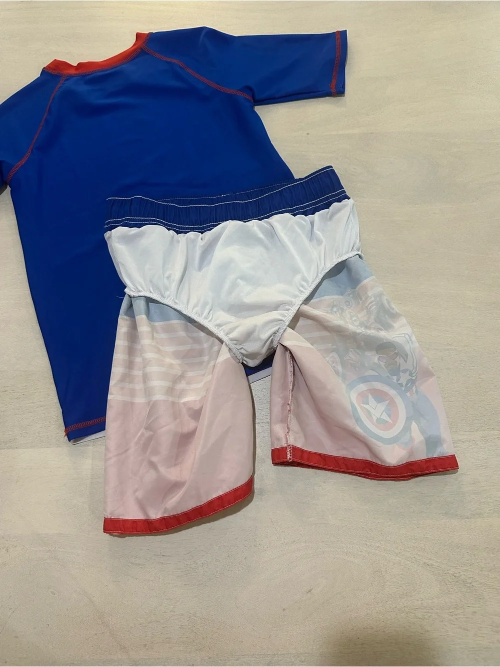 Marvel. Captain America Swim Top and Short Set.